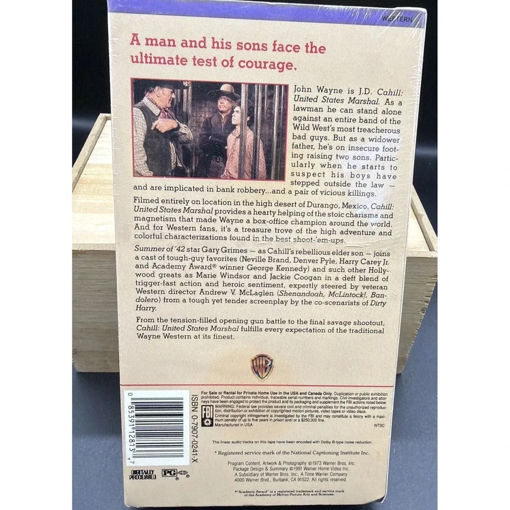 Cahill (VHS Tape) John Wayne‎ Western Warner Home Video - NEW